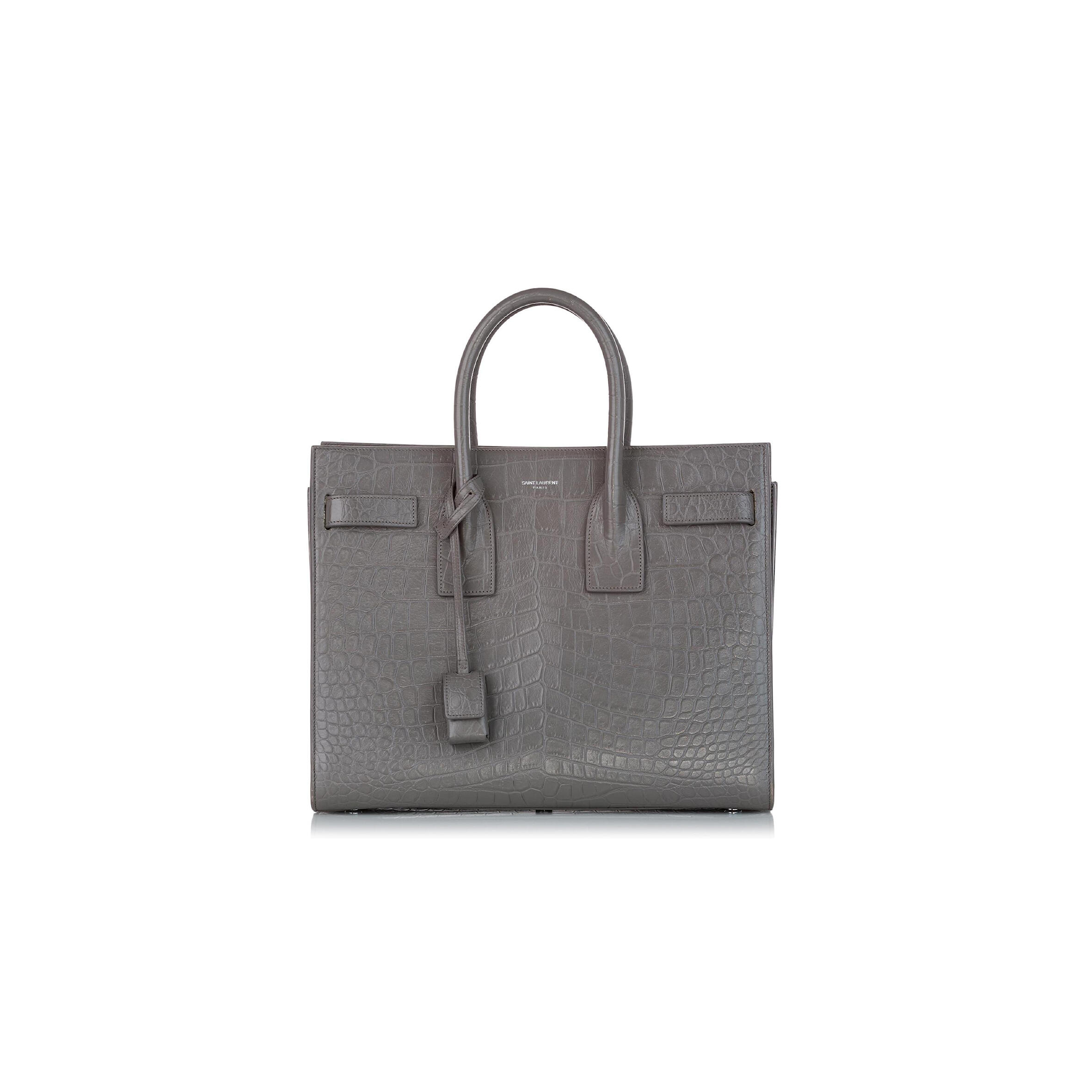 Y51 SAC DE JOUR EMBOSSED LEATHER SATCHEL GREY 378299DND1N1202 (22*18*10.5cm) Master Quality
